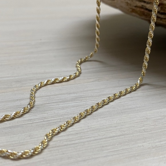 14K Gold Rope Chain • Diamond Cut Rope Chain • Real Silver • Men Chain •… - Picture 13 of 13